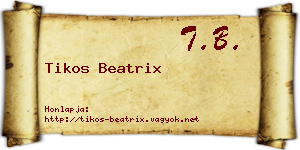 Tikos Beatrix névjegykártya
